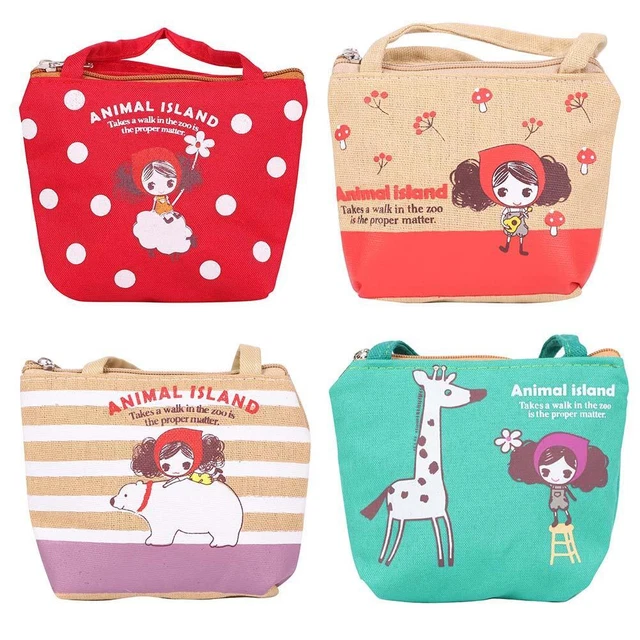 Cartera de lona mini cremallera linda para mujeres damas billeteras bolsa para regalos