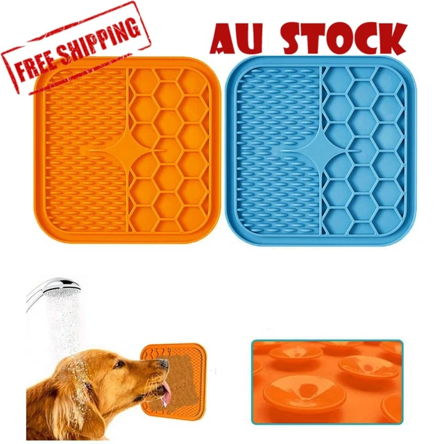 Silicone Dog Pet Lick Mat Pad Boredom Buster Slow Feeder Bath Grooming Helper AU