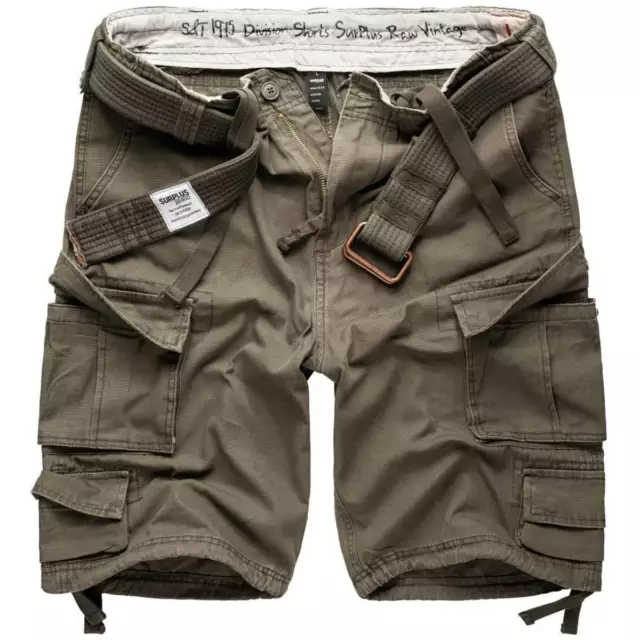 Surplus Division Mens Army Combat Cargo Shorts Work Miltary Style with Belt