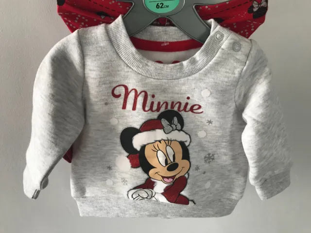BNWT Primark Baby Girl's DISNEY Minnie Mouse leggings & sweatshirt christmas