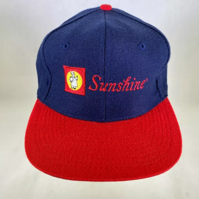 Vintage Sunshine Bread Bakery Logo Hat Cap Snapback Navy Blue/Red Adjustable