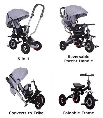 Little Bambino 5 IN 1 Tricycle Stroller Kids Children Baby Toddlers Trike - Grey