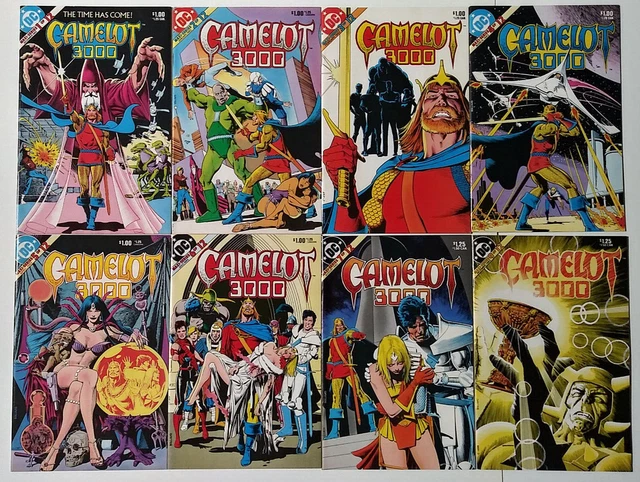 Lot of 8 Camelot 3000 #1, 2, 3, 4, 5, 6, 7, 9. DC Comics 1982, 1983.