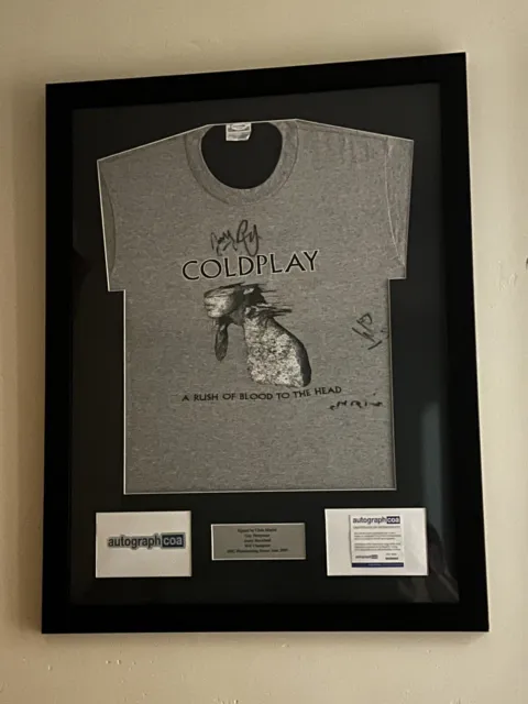 *Rare* Coldplay Hand Signed By Full Band Shirt + Autographcoa (Aftal Approved!)