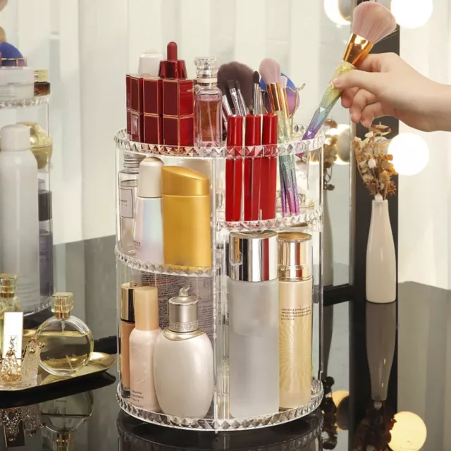 Rotating Makeup Organiser Large 360° Cosmetic Storage Box Perfume Display Stand≠