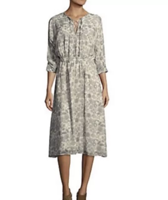 10 Crosby Derek Lam Silk Floral Cut Out Sleeve Dress