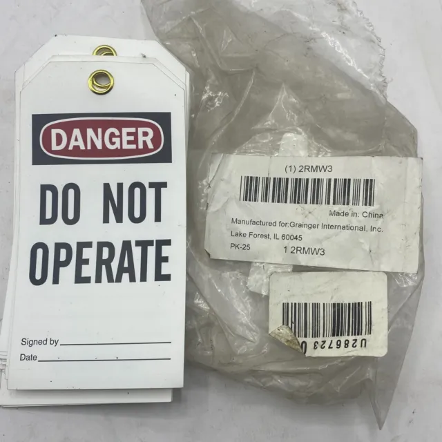 "Danger Do Not Operate" 6"x3" Lockout Tag, Sign, Label QTY:1