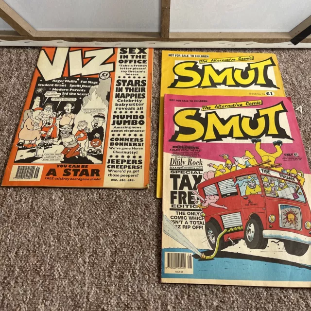 Smut Issues No.19 & 28 Plus VIZ Issue No. 56- The Alternative Comic- Adult Comic