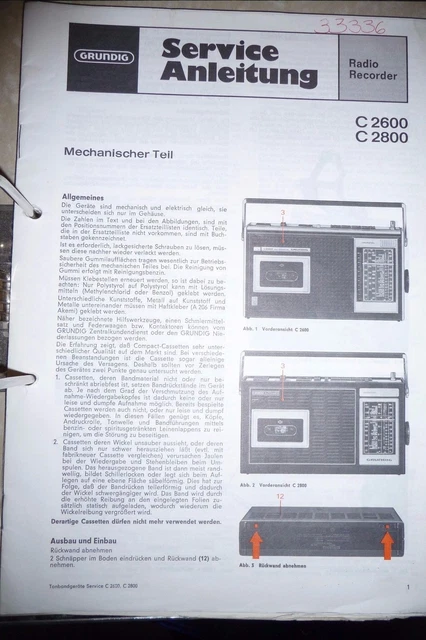 Service Manual Grundig C 2600,C 2800, Original