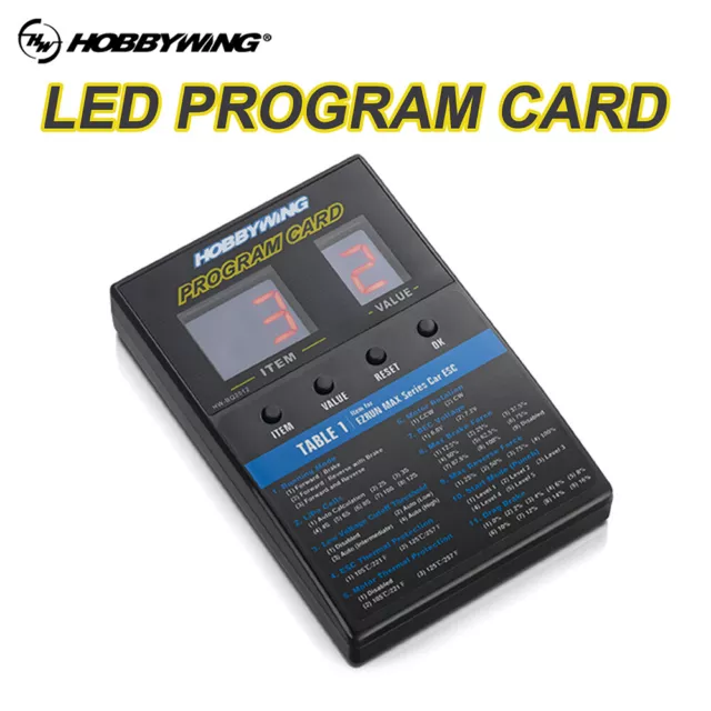 HOBBYWING LED Program Card Box for FlyFun V5 XeRun EzRun QuicRun SeaKing ESC