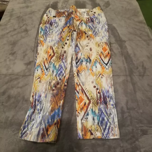 Lisette Montreal Womens High Rise Pants Elastic Waist Side Zip Multicolor Size 8