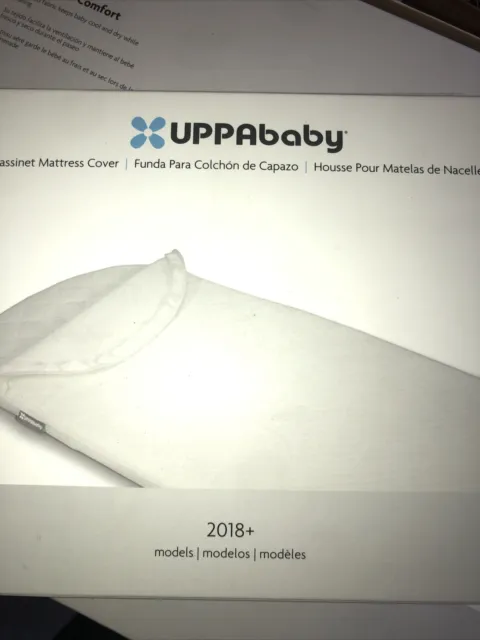 UPPAbaby Bassinet Mattress Cover for 2018+ Models, White Nib