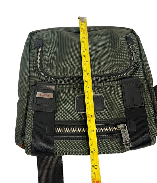 Tumi Alpha Bravo Barstow Crossbody Bag Green Nylon Travel Small Mens Bag 14