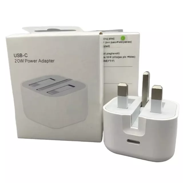 20W USB C UK Power Adapter Plug Genuine Fast PD Charger Sealed Box Free Shipping