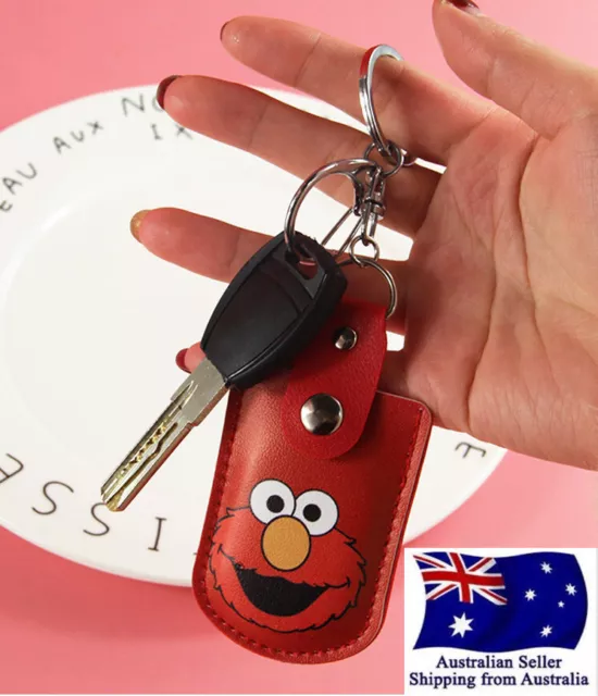 Red Elmo Mini Card Holder with Key Ring Mini Pouch with Car Key Chain