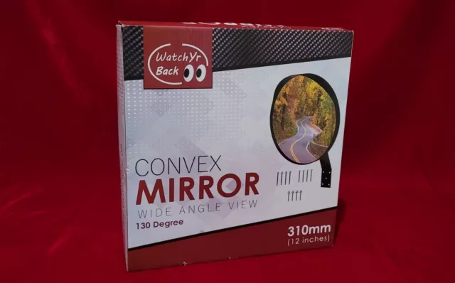 Adjustable Convex Mirror Wide Angle View Garage or Driveway Park Assistant 12"