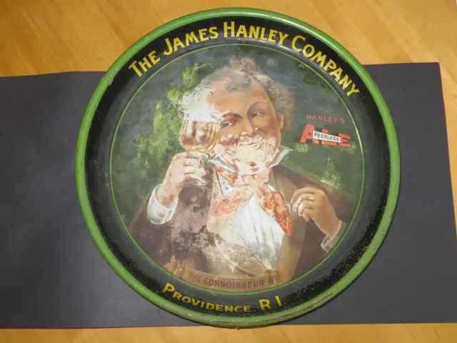 Beer Tray Hanleys Peerless Ale “The Connoisseur” Prov. RI  1940's  USA Barware