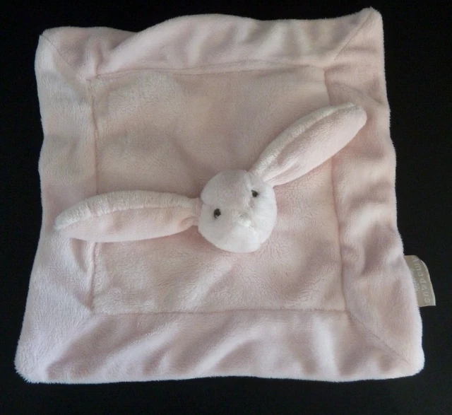 1. DOUDOU PLAT LAPIN Petit AMADEUS , tout rose , carré - ETAT NEUF *