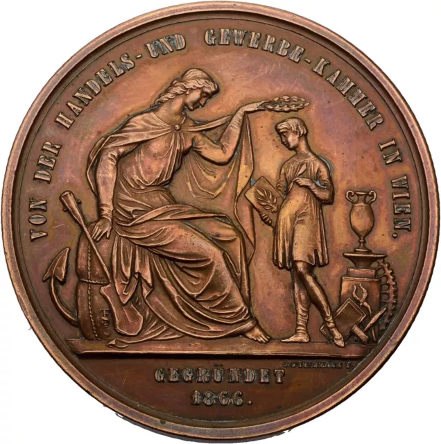 PRAGER: Österreich, Verdienstmedaille 1866 Handels- Gewerbekammer Wien [1545]#k