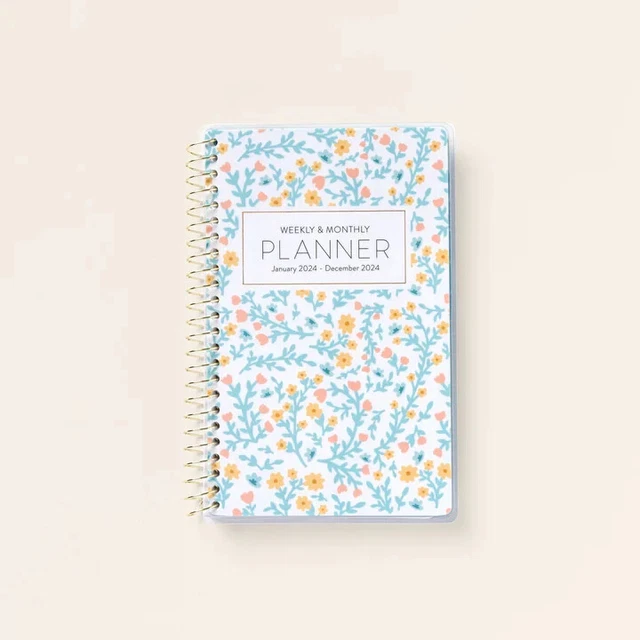 PPP 2024 POCKET Planner Floral Cover Monthly Layout Checklist 4