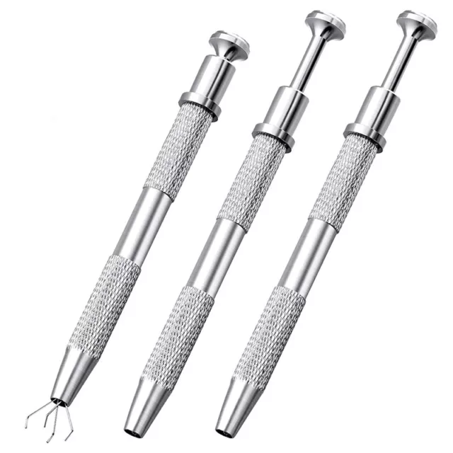 2X(3 Pack Stainless Steel 4-Claw Pick  Tool, 4 Prongs  for IC Chip,8155