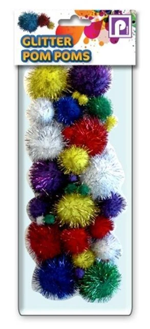 Infantil Niños Surtido Talla Y Color Purpurina Pom Poms Bolas Arte Gato Juguete