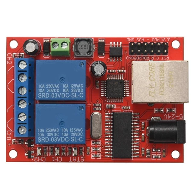 Lan Ethernet 2-Wege Relais Platine Verzögerung Schalter Tcp / Udp-Kontrolle8074