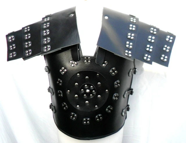 Armatura Gladiatore Romano Fatta A Mano Uomo Vera Pelle Nera Samurai Armatura Da Gladiatore