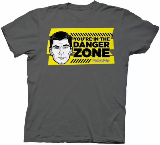 Adult Charcoal TV Show Sterling Archer You're in the Danger Zone T-Shirt Tee