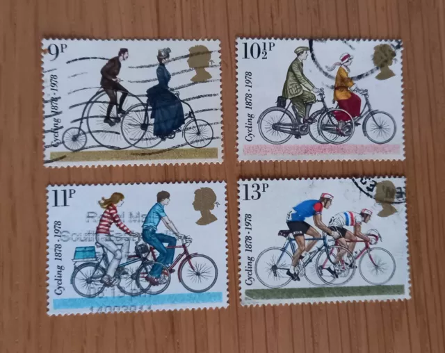 Complete GB used stamp set: 1978 Cycling Centenaries