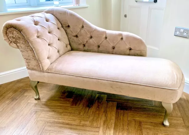 Chaise Longue Sofa - Blush / Pale Pink - Stuart Jones - Excellent Condition