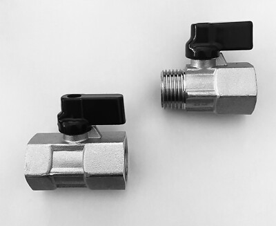 BUGATTI VALVOLA RUBINETTO MINI SFERA MAS/FEM 1/4" IN OTTONE SATINATA MINISFERA 