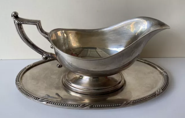 Waterford Silver Gravy Boat With 8 3/4" Tray : W316 ;Mark On Tray Only