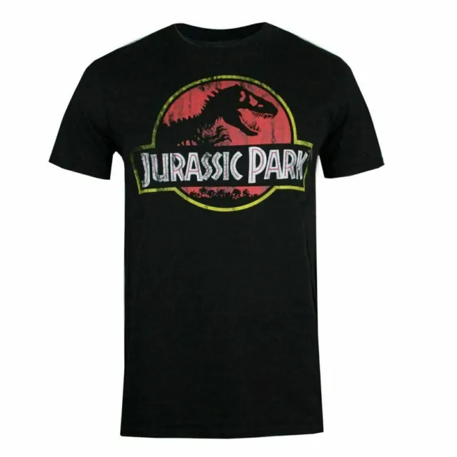 Jurassic Park Herren T-Shirt Distressed Logo schwarz S-XXL offiziell 2