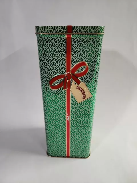 Emmets Irish Cream Liqueur TIN Canister Christmas Gift w/ hinged lid Empty READ