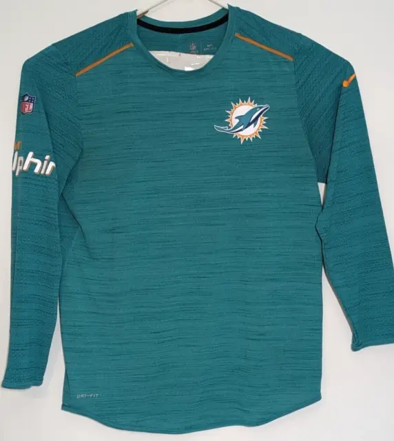 NFL Nike Miami Dolphins Dri-Fit Breathable Long Sleeve T-Shirt Men's Sz L Blue