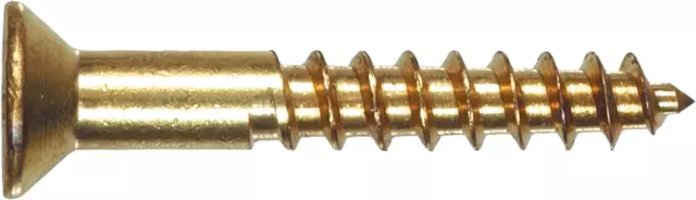 The Hillman Group 1943 10 x 1 Brass Flat Head Slotted Wood Screw 20-Pack