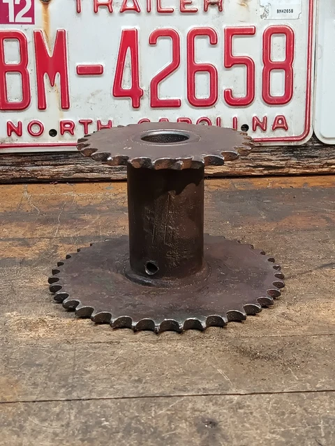Vintage cast iron  gear sprocket Steampunk industrial lamp base project