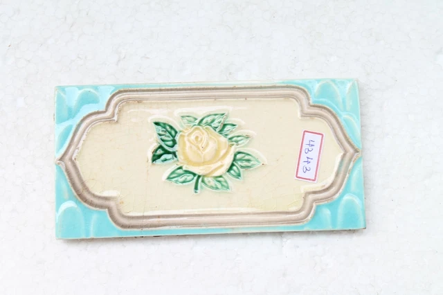 Japan antique art nouveau vintage majolica border tile c1900 NH4343