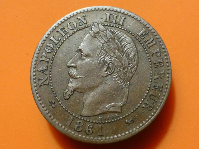 2 CENTIMES - NAPOLEON III - 1861 K (DEFINITIF) - RARE & RARE QUALITE TTB à TTB+