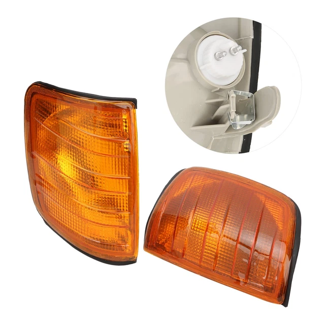 2X Amber Corner Parking Light Housing 18‑3290‑01‑2B For E‑class W124 85‑95