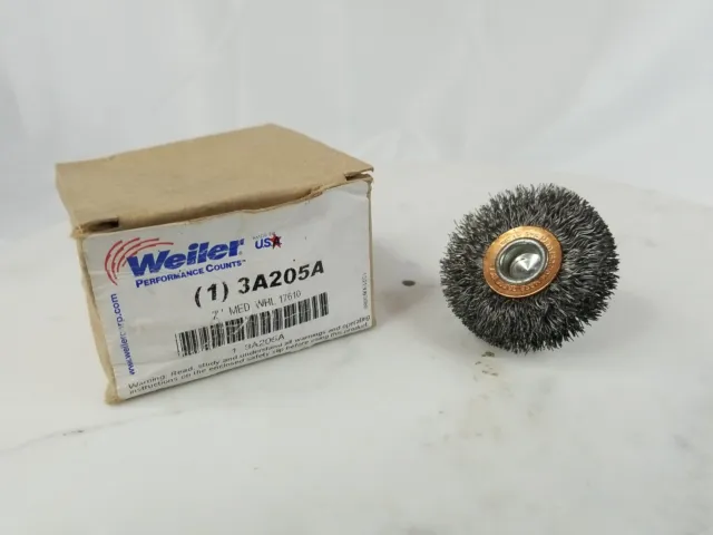 Weiler 3A205A 2 Inch Med Whl Face Crimped Steel Wire Brush