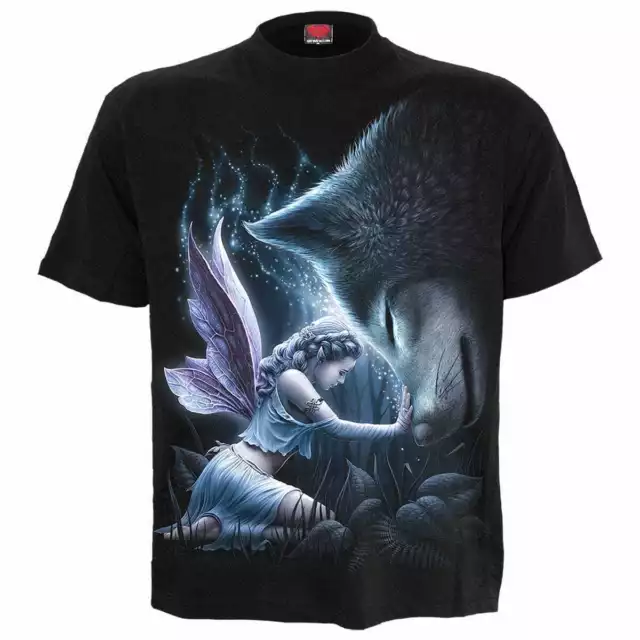 Spiral Direct SACRED BONDFRONT PRINT T-SHIRT/Wolves/Tribal/Native/Unisex/Top/Tee
