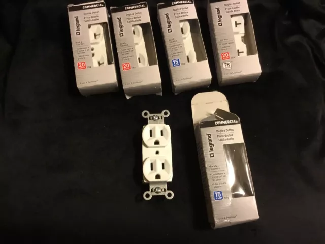 Legrand 15-Amp 125V Tamper Resistant Residential Duplex Outlet, White,  5ps Lot