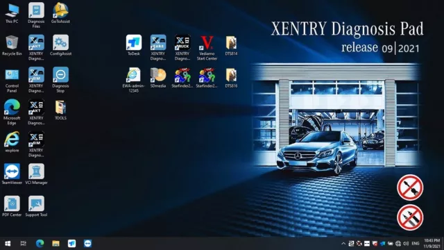 Stardiagnose C4 C5 Xentry DAS HHT DTS EPC WIS Asra Mercedes Benz Smart SSD 2023!