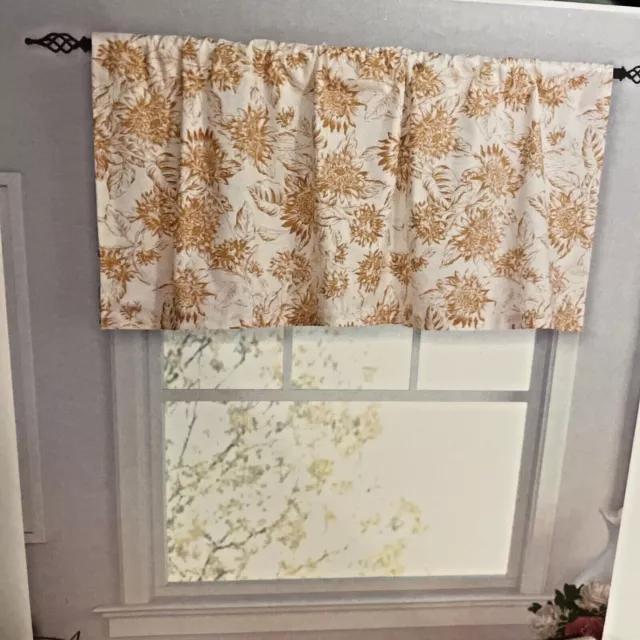 April Cornell SOLEIL GOLD Sunflowers Window Valance Rod Pocket - NWT - 18 x 50"