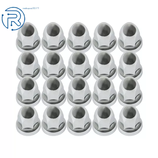 For Semi Truck 20×Lug Nut Covers 33mm  Chrome ABS Push on Bullet  2-3/8"