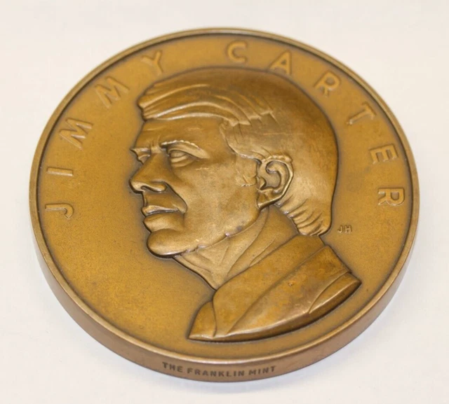 1977 Inaugural Jimmy Carter Solid Bronze Presidential Medal Franklin Mint 1977 Inaugural Jimmy Carter Solid Bronze Presidential Medal Franklin Mint