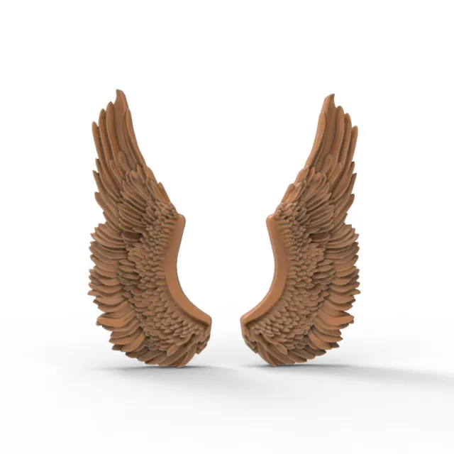 Pair 3D Printable Angels Wings Angel Cherub Wing STL Files For CNC Router DIY