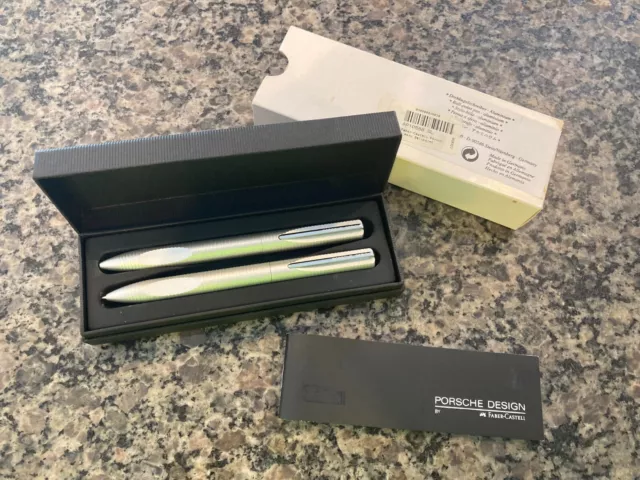 Original Faber-Castell Porsche Design P'3120 Aluminum Pen & Pencil Set. Unused.